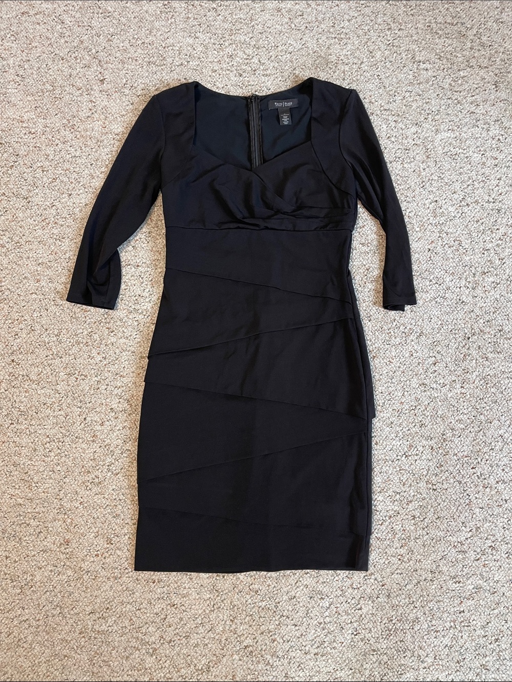 White House Black Market Black Long Sleeve Sheath Dress